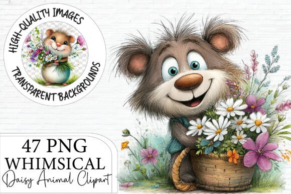 Download Whimsical Daisy Animal Clipart Bundle - Clipart bundle Collection