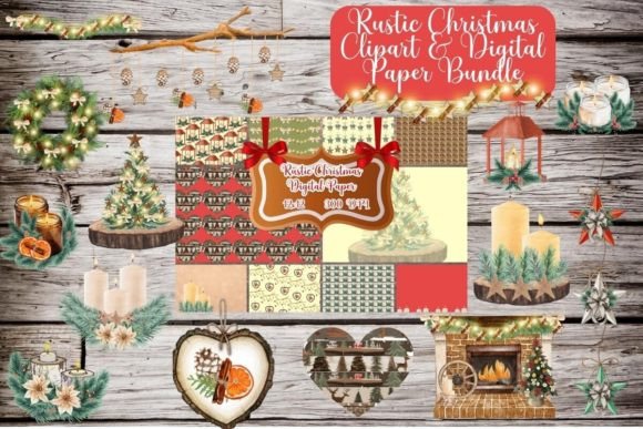 Download Rustic Christmas Clipart Bundle - Clipart bundle Collection