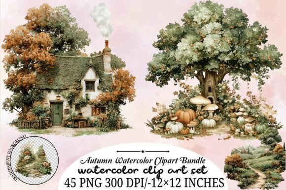 Download Autumn Watercolor Clipart Bundle - Clipart bundle Collection
