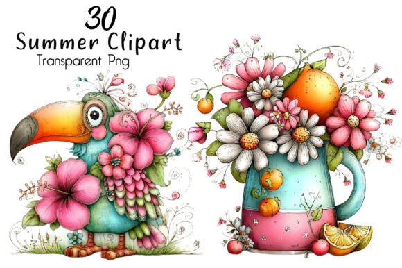 Download Whimsical Summer Clipart Bundle - Clipart bundle Collection