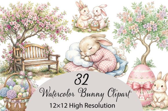 Download Watercolor Bunny Clipart - Watercolor bunny clipart Collection