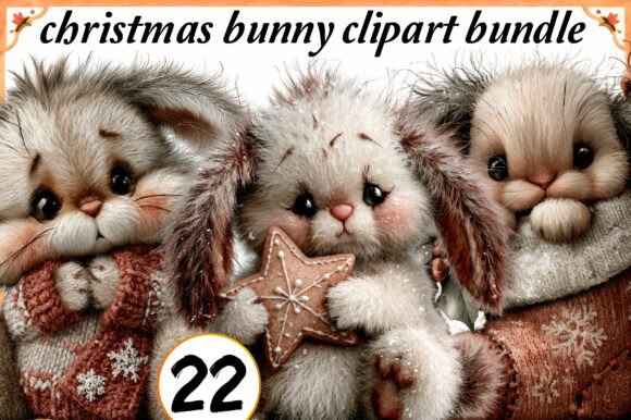Download Christmas Bunny Clipart Bundle - Clipart bundle Collection