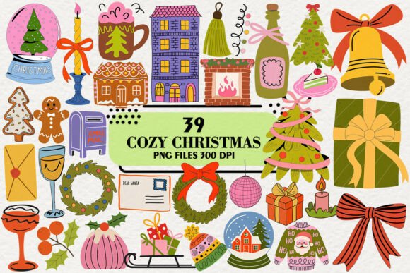Download Kawaii Cozy Christmas Clipart Bundle - Clipart bundle Collection
