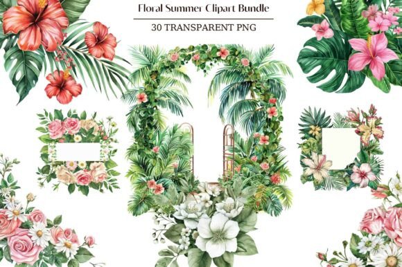 Download Floral Summer Clipart Bundle - Clipart bundle Collection