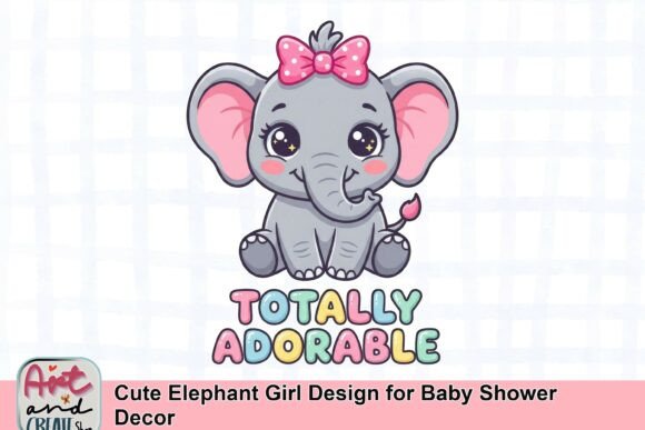 Download Cute Elephant Girl Design for Baby Shower Decor - Elephant Collection