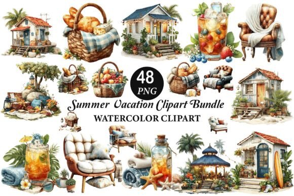 Download Summer Vacation Clipart Bundle - Clipart bundle Collection