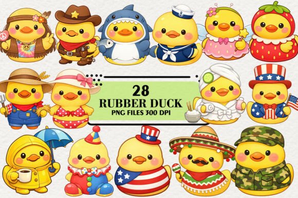Download Kawaii Rubber Duck Clipart Bundle - Clipart bundle Collection