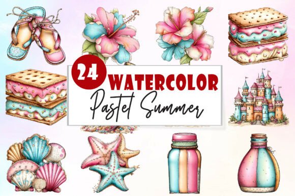 Download Pastel Summer Clipart Bundle - Clipart bundle Collection