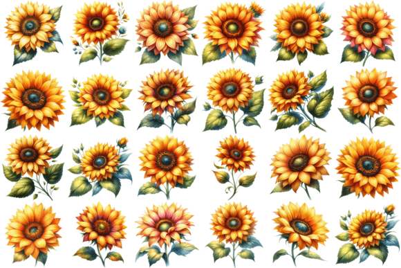 Download 22 Sunflower Watercolor Clipart Bundle - Clipart bundle Collection