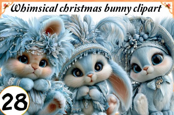 Download Whimsical Christmas Bunny Clipart Bundle - Clipart bundle Collection