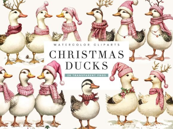 Download Christmas Ducks Clipart Bundle - Clipart bundle Collection