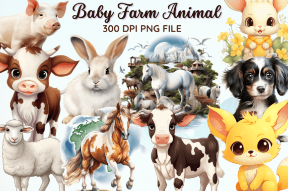 Download Baby Farm Animal Clipart Bundle - Clipart bundle Collection