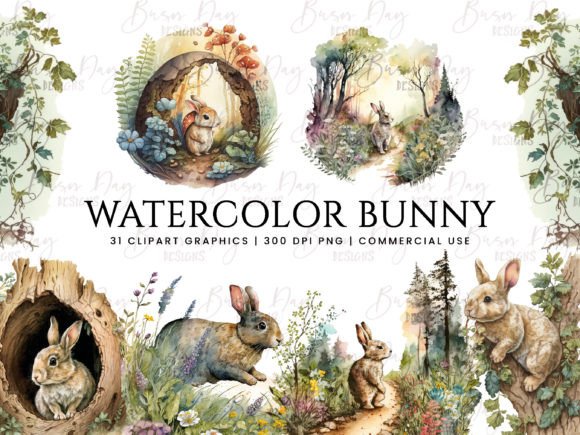 Download Watercolor Bunny Clipart Bundle - Premium Bundle