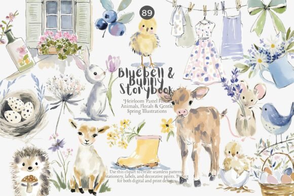 Download Spring Woodland Nursery Clipart Bundle - Clipart bundle Collection