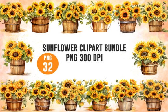 Download Fall Sunflower Watercolor Clipart Bundle - Clipart bundle Collection