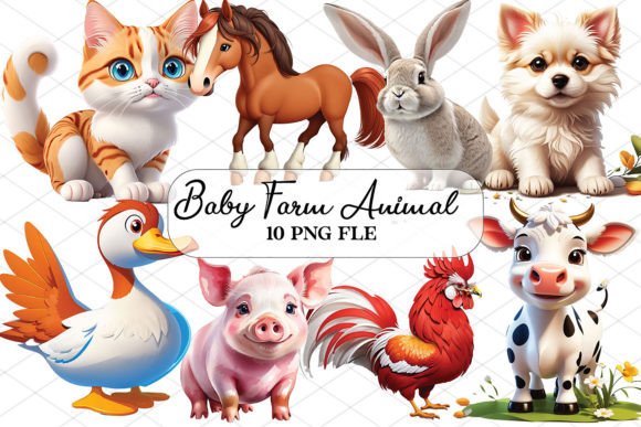 Download Baby Farm Animal Clipart Bundle - Clipart bundle Collection