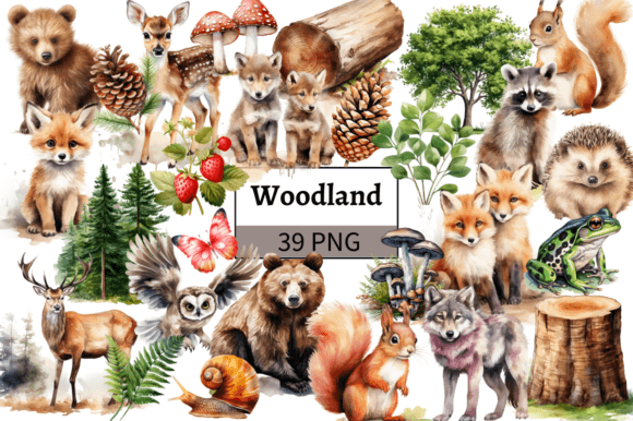 Download Woodland Animals Clipart Bundle PNG - Clipart bundle Collection