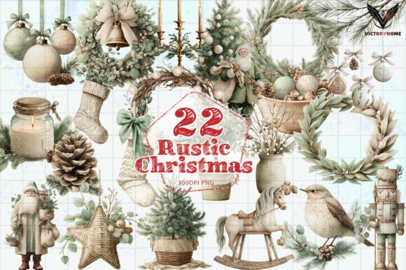 Download Rustic Christmas Clipart Bundle PNG - Clipart bundle Collection