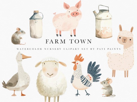 Download Farm Animal Nursery Clipart Bundle - Clipart bundle Collection