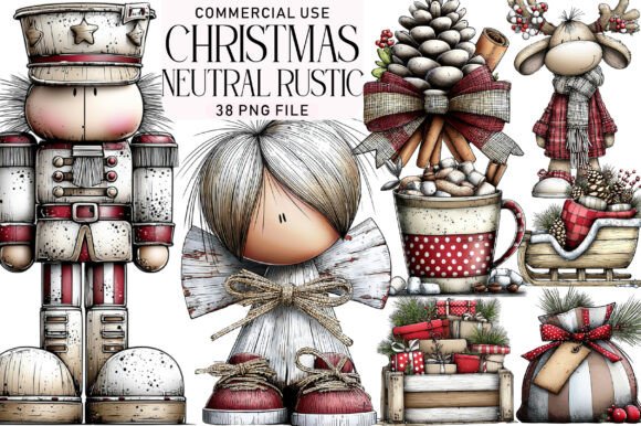 Download Neutral Rustic Christmas Clipart Bundle - Clipart bundle Collection