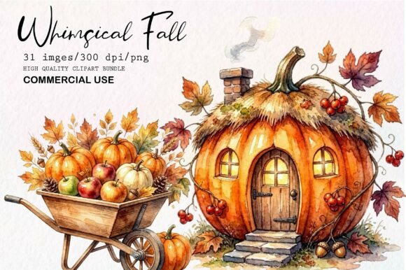 Download Whimsical Fall Clipart Bundle - Clipart bundle Collection
