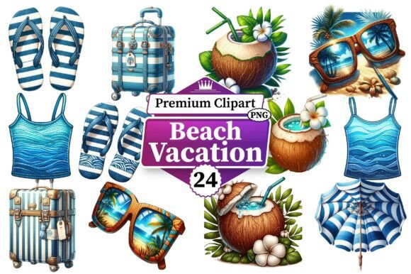 Download Beach Vacation Clipart Bundle PNG - Clipart bundle Collection